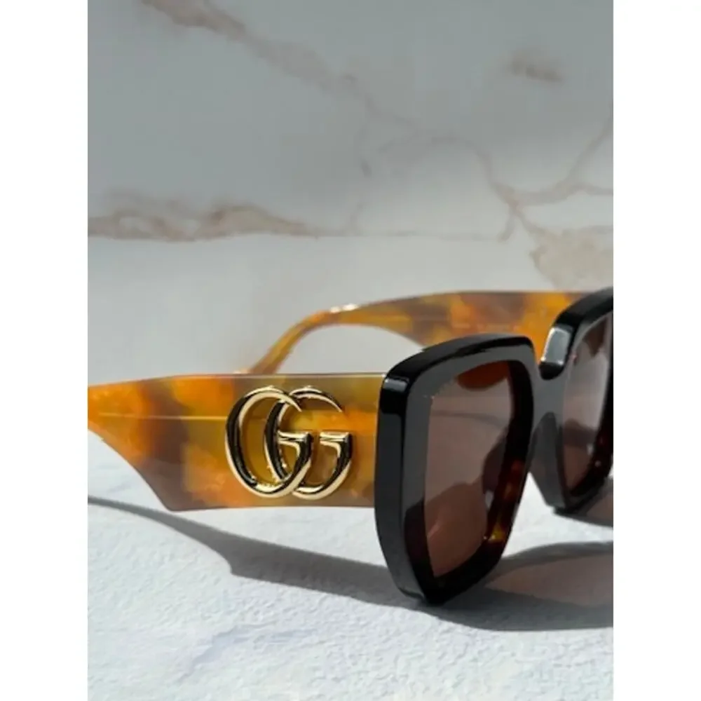 NEW Gucci GG0956S Havana Brown Marmont Oversized Sunglasses